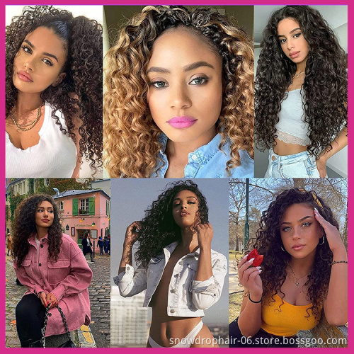 18-24 Inch Ombre 613 Blonde Hawaii Afro Curls Crochet Hair Extensions Synthetic Ocean Wave Braiding Hair